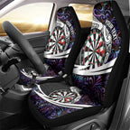 Personalized NZ Darts Car Seat Cover Paua Shell Maori Koru Whakairo - Purple - Aussie Hoodie
