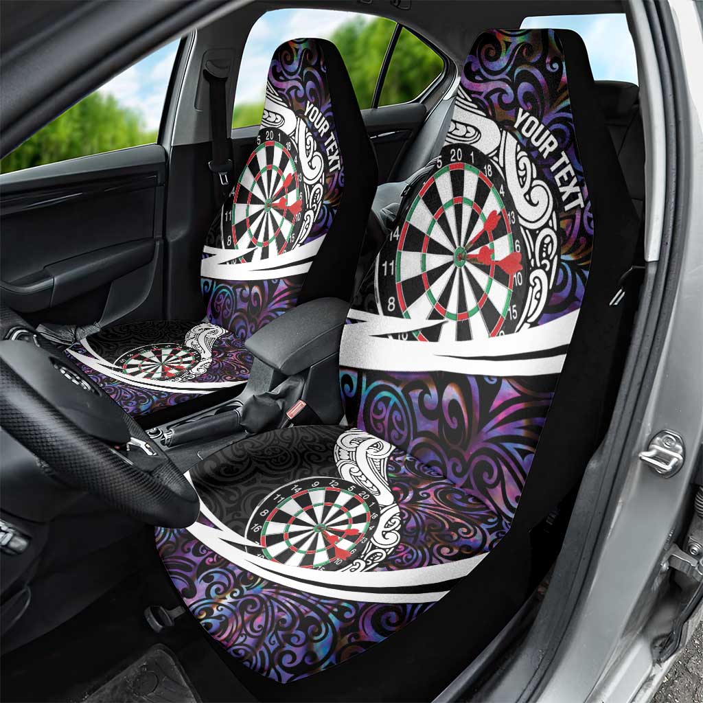 Personalized NZ Darts Car Seat Cover Paua Shell Maori Koru Whakairo - Purple - Aussie Hoodie