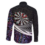Personalized NZ Darts Family Matching Long Sleeve Bodycon Dress and Hawaiian Shirt Paua Shell Maori Koru Whakairo - Purple - Aussie Hoodie