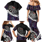 Personalized NZ Darts Family Matching Mermaid Dress and Hawaiian Shirt Paua Shell Maori Koru Whakairo - Purple - Aussie Hoodie