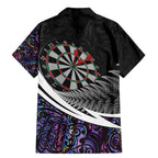 Personalized NZ Darts Family Matching Mermaid Dress and Hawaiian Shirt Paua Shell Maori Koru Whakairo - Purple - Aussie Hoodie