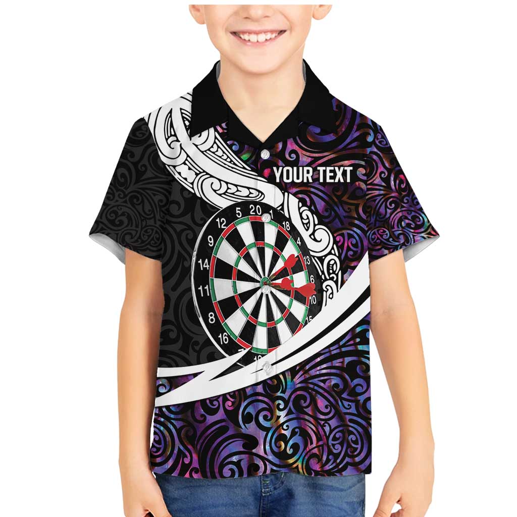 Personalized NZ Darts Family Matching Mermaid Dress and Hawaiian Shirt Paua Shell Maori Koru Whakairo - Purple - Aussie Hoodie