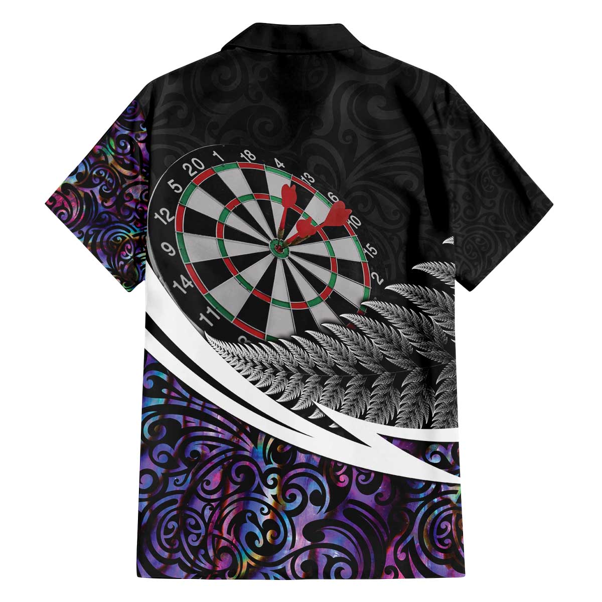 Personalized NZ Darts Family Matching Off The Shoulder Long Sleeve Dress and Hawaiian Shirt Paua Shell Maori Koru Whakairo - Purple - Aussie Hoodie