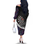 Personalized NZ Darts Family Matching Off The Shoulder Long Sleeve Dress and Hawaiian Shirt Paua Shell Maori Koru Whakairo - Purple - Aussie Hoodie