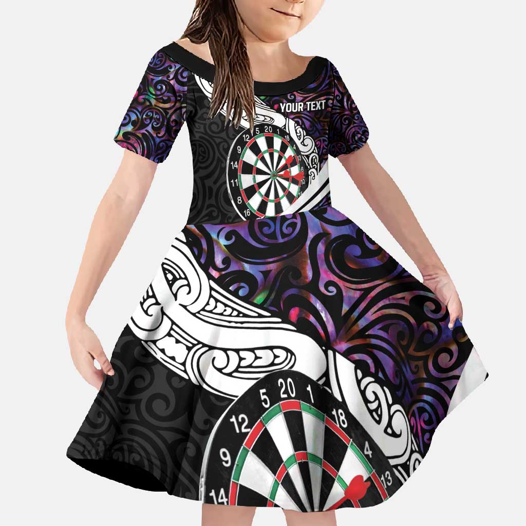 Personalized NZ Darts Family Matching Off Shoulder Maxi Dress and Hawaiian Shirt Paua Shell Maori Koru Whakairo - Purple - Aussie Hoodie