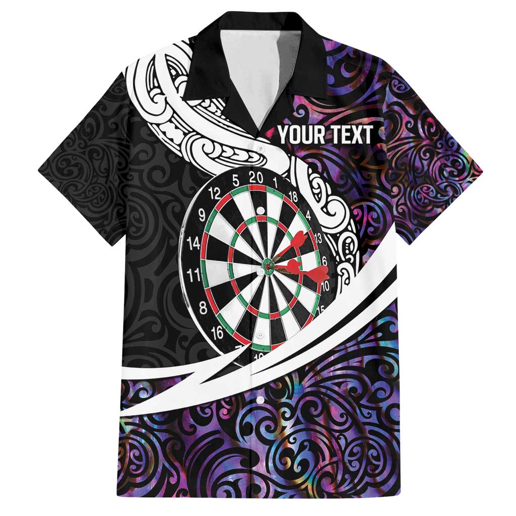 Personalized NZ Darts Family Matching Off Shoulder Short Dress and Hawaiian Shirt Paua Shell Maori Koru Whakairo - Purple - Aussie Hoodie