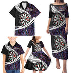Personalized NZ Darts Family Matching Puletasi and Hawaiian Shirt Paua Shell Maori Koru Whakairo - Purple - Aussie Hoodie