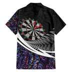 Personalized NZ Darts Family Matching Short Sleeve Bodycon Dress and Hawaiian Shirt Paua Shell Maori Koru Whakairo - Purple - Aussie Hoodie