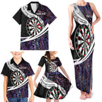 Personalized NZ Darts Family Matching Tank Maxi Dress and Hawaiian Shirt Paua Shell Maori Koru Whakairo - Purple - Aussie Hoodie