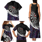 Personalized NZ Darts Family Matching Tank Maxi Dress and Hawaiian Shirt Paua Shell Maori Koru Whakairo - Purple - Aussie Hoodie