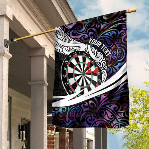 Personalized NZ Darts Garden Flag Paua Shell Maori Koru Whakairo - Purple - Aussie Hoodie