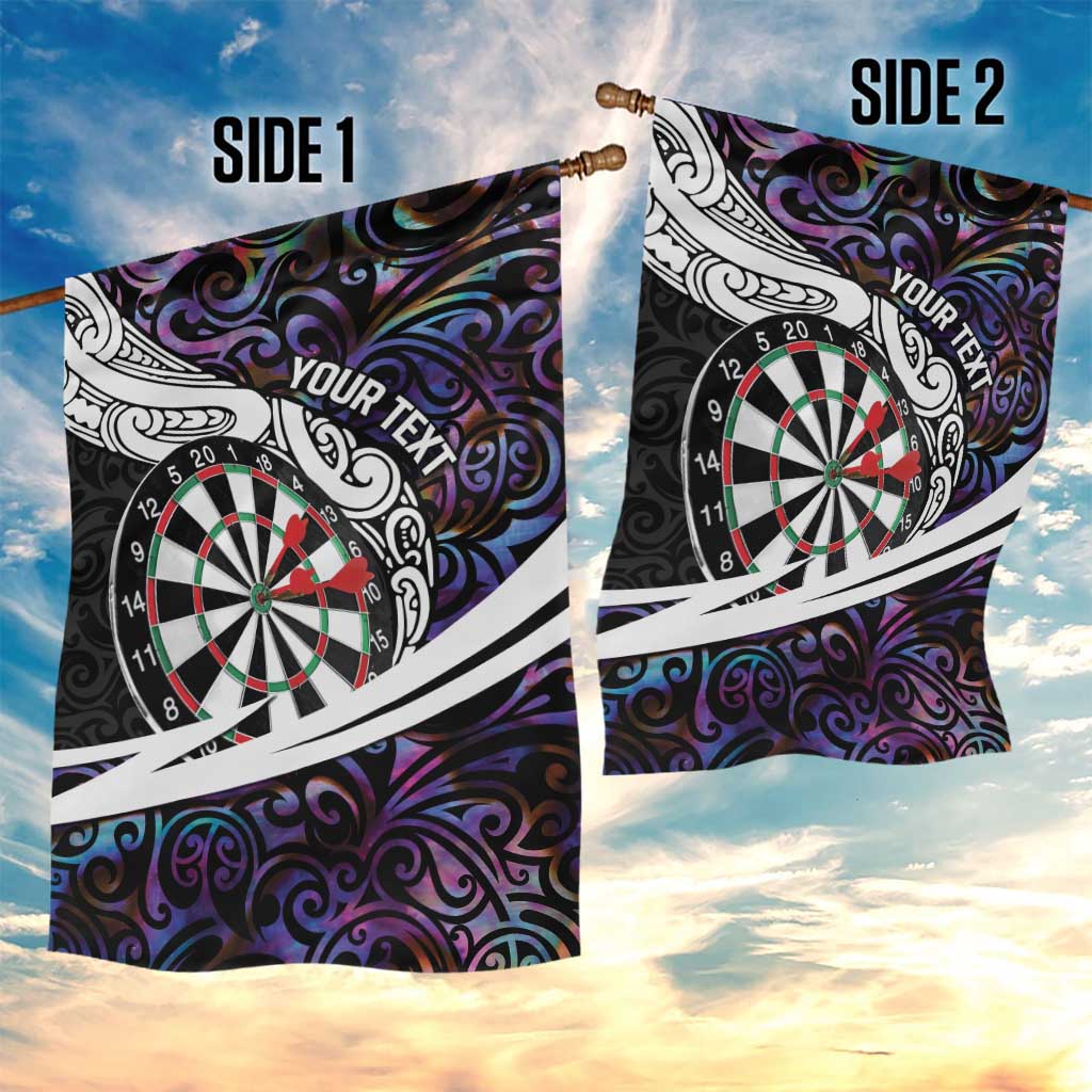 Personalized NZ Darts Garden Flag Paua Shell Maori Koru Whakairo - Purple - Aussie Hoodie