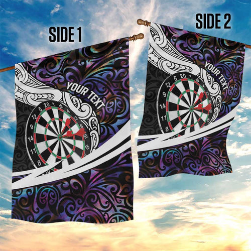 Personalized NZ Darts Garden Flag Paua Shell Maori Koru Whakairo - Purple - Aussie Hoodie