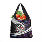 Personalized NZ Darts Grocery Bag Paua Shell Maori Koru Whakairo - Purple - Aussie Hoodie