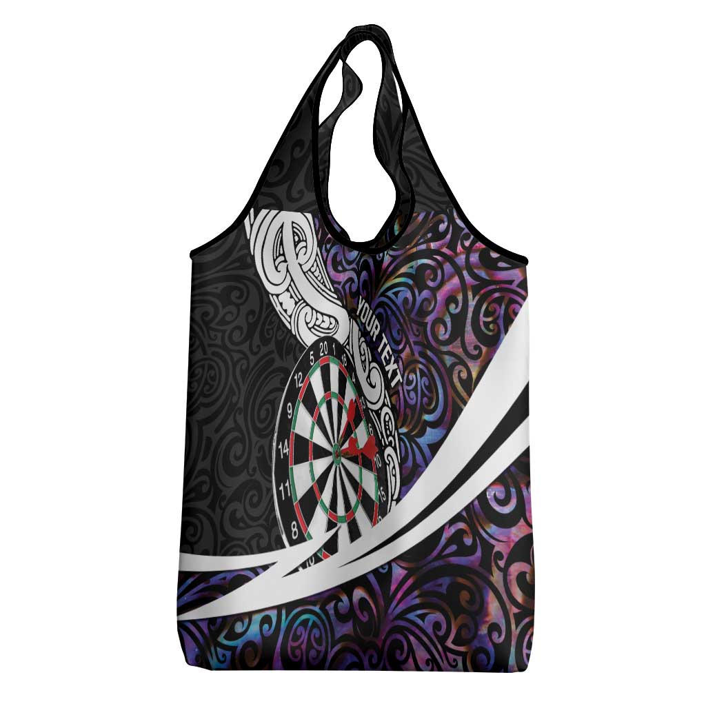 Personalized NZ Darts Grocery Bag Paua Shell Maori Koru Whakairo - Purple - Aussie Hoodie