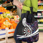 Personalized NZ Darts Grocery Bag Paua Shell Maori Koru Whakairo - Purple - Aussie Hoodie