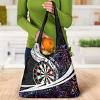 Personalized NZ Darts Grocery Bag Paua Shell Maori Koru Whakairo - Purple - Aussie Hoodie