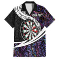 Personalized NZ Darts Hawaiian Shirt Paua Shell Maori Koru Whakairo - Purple - Aussie Hoodie