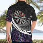 Personalized NZ Darts Hawaiian Shirt Paua Shell Maori Koru Whakairo - Purple - Aussie Hoodie
