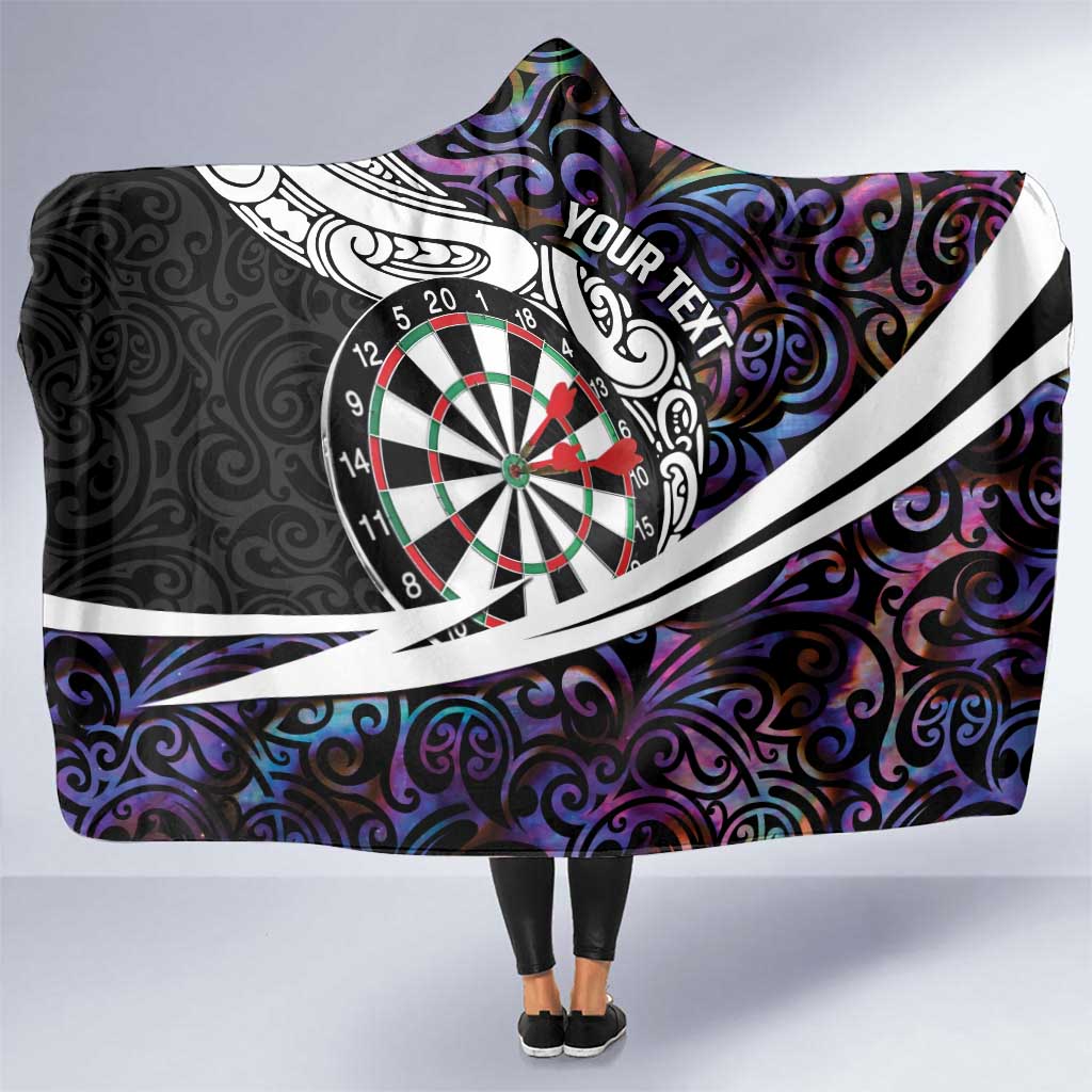 Personalized NZ Darts Hooded Blanket Paua Shell Maori Koru Whakairo - Purple - Aussie Hoodie