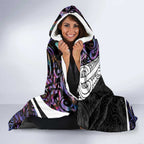 Personalized NZ Darts Hooded Blanket Paua Shell Maori Koru Whakairo - Purple - Aussie Hoodie