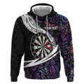 Personalized NZ Darts Hoodie Paua Shell Maori Koru Whakairo - Purple - Aussie Hoodie