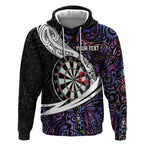 Personalized NZ Darts Hoodie Paua Shell Maori Koru Whakairo - Purple - Aussie Hoodie