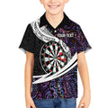 Personalized NZ Darts Kid Hawaiian Shirt Paua Shell Maori Koru Whakairo - Purple - Aussie Hoodie