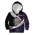 Personalized NZ Darts Kid Hoodie Paua Shell Maori Koru Whakairo - Purple - Aussie Hoodie