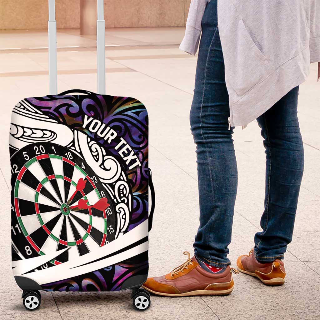 Personalized NZ Darts Luggage Cover Paua Shell Maori Koru Whakairo - Purple - Aussie Hoodie