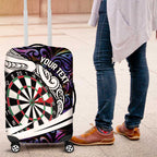 Personalized NZ Darts Luggage Cover Paua Shell Maori Koru Whakairo - Purple - Aussie Hoodie