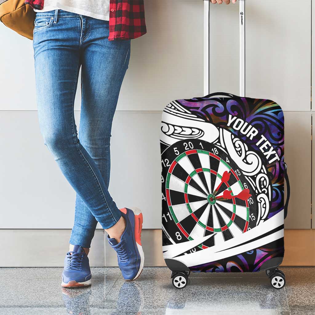 Personalized NZ Darts Luggage Cover Paua Shell Maori Koru Whakairo - Purple - Aussie Hoodie