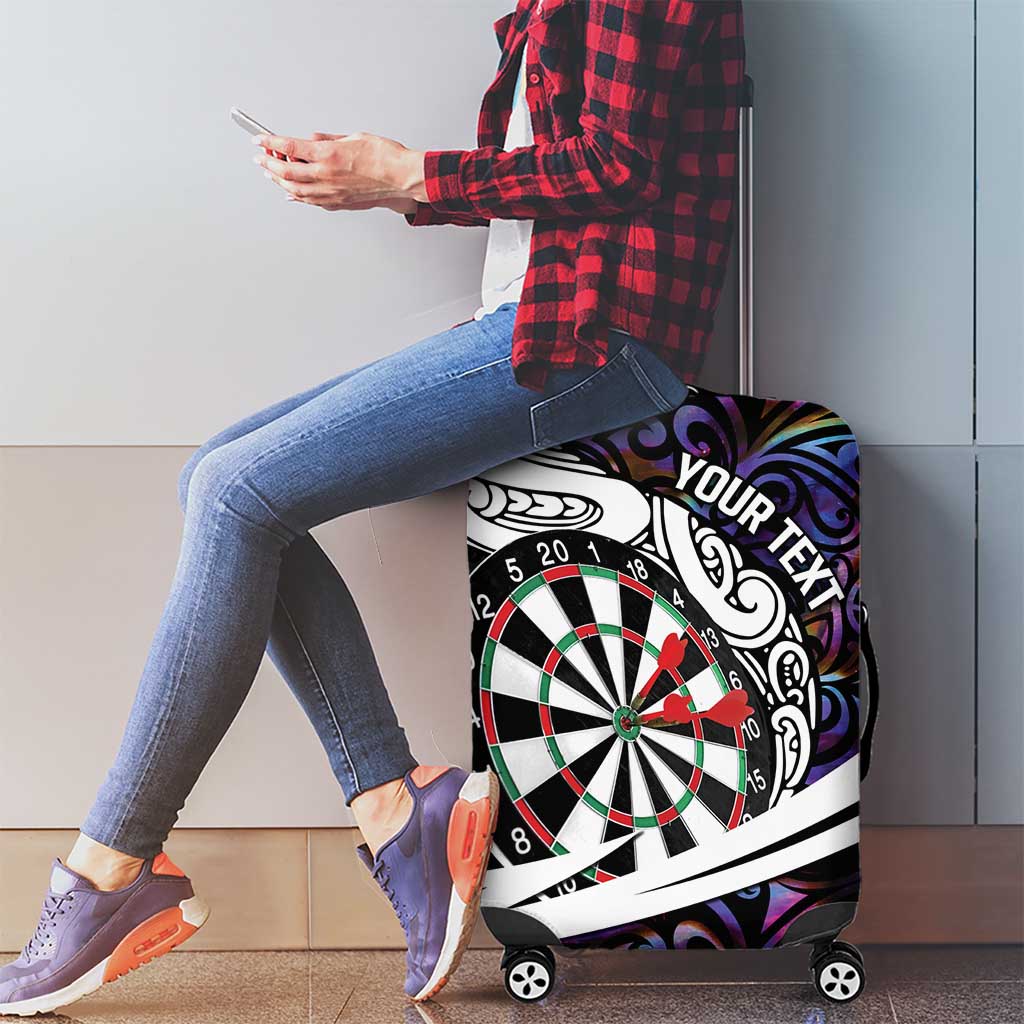 Personalized NZ Darts Luggage Cover Paua Shell Maori Koru Whakairo - Purple - Aussie Hoodie