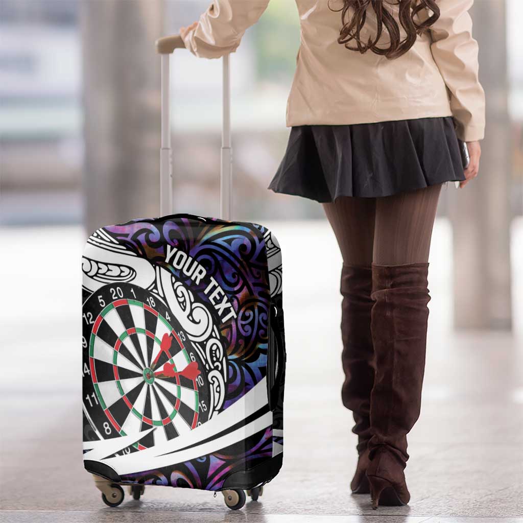 Personalized NZ Darts Luggage Cover Paua Shell Maori Koru Whakairo - Purple - Aussie Hoodie