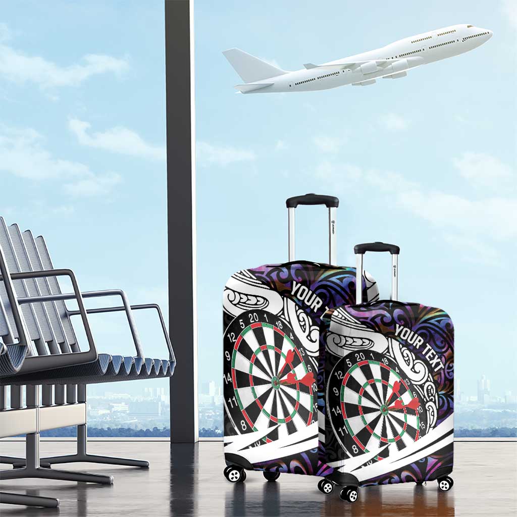 Personalized NZ Darts Luggage Cover Paua Shell Maori Koru Whakairo - Purple - Aussie Hoodie