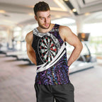 Personalized NZ Darts Men Tank Top Paua Shell Maori Koru Whakairo - Purple - Aussie Hoodie