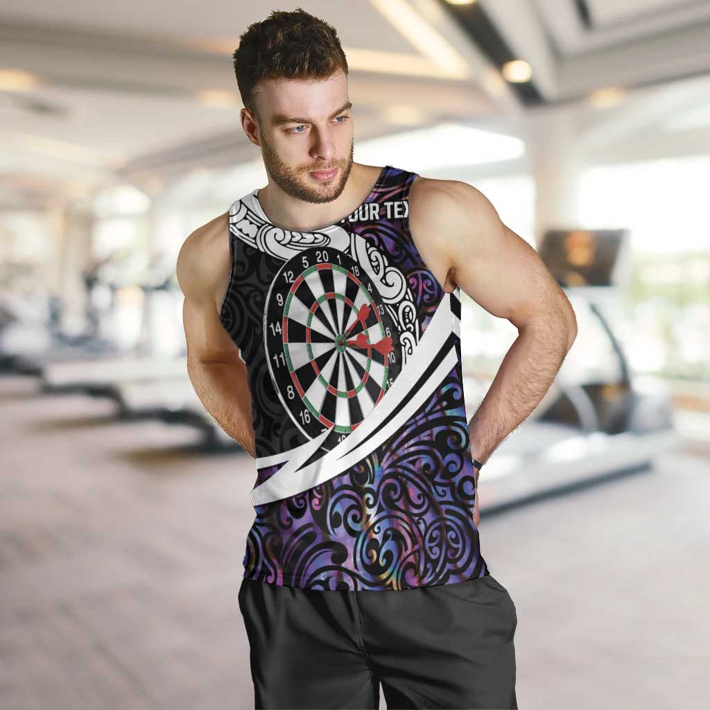 Personalized NZ Darts Men Tank Top Paua Shell Maori Koru Whakairo - Purple - Aussie Hoodie