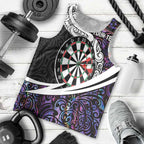 Personalized NZ Darts Men Tank Top Paua Shell Maori Koru Whakairo - Purple - Aussie Hoodie