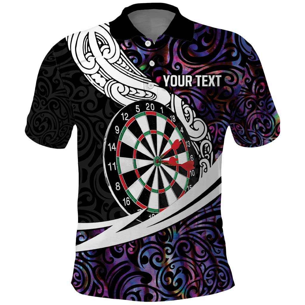 Personalized NZ Darts Polo Shirt Paua Shell Maori Koru Whakairo - Purple - Aussie Hoodie