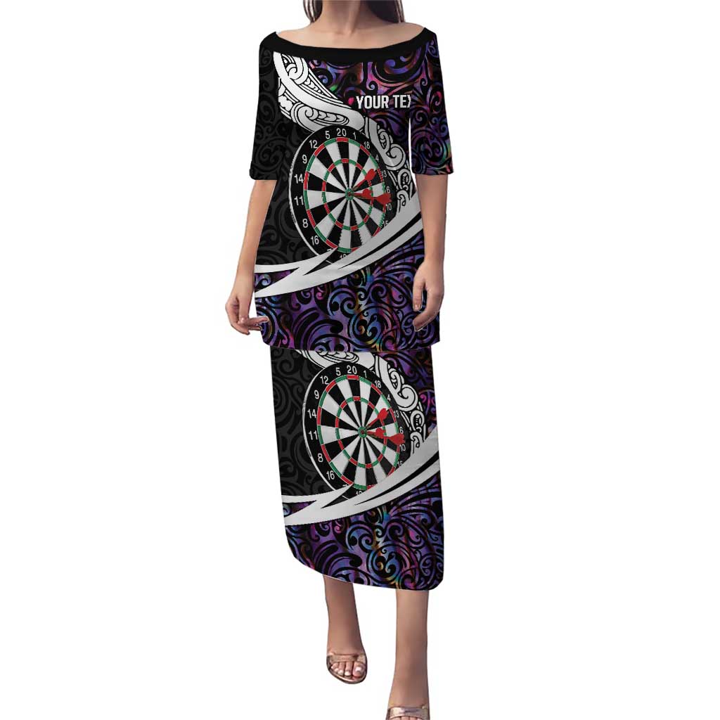 Personalized NZ Darts Puletasi Paua Shell Maori Koru Whakairo - Purple - Aussie Hoodie