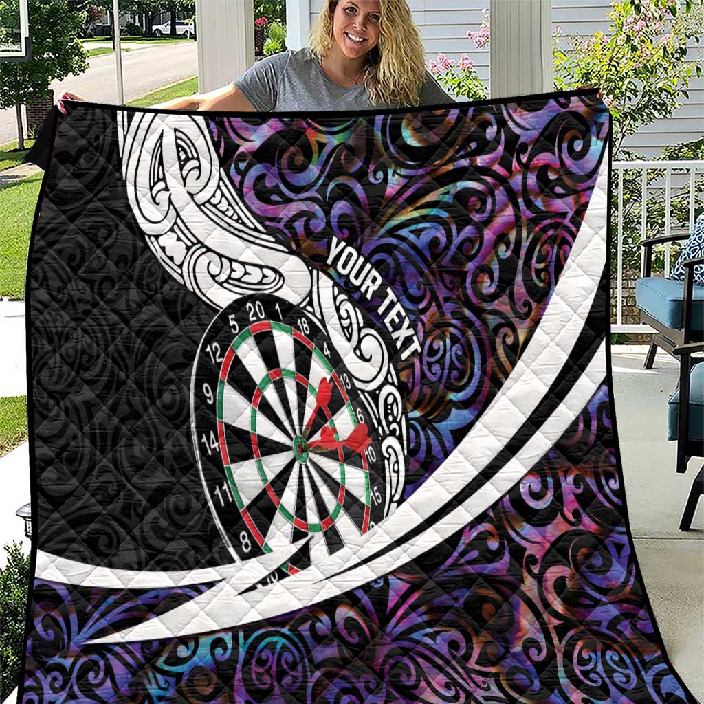 Personalized NZ Darts Quilt Paua Shell Maori Koru Whakairo - Purple - Aussie Hoodie