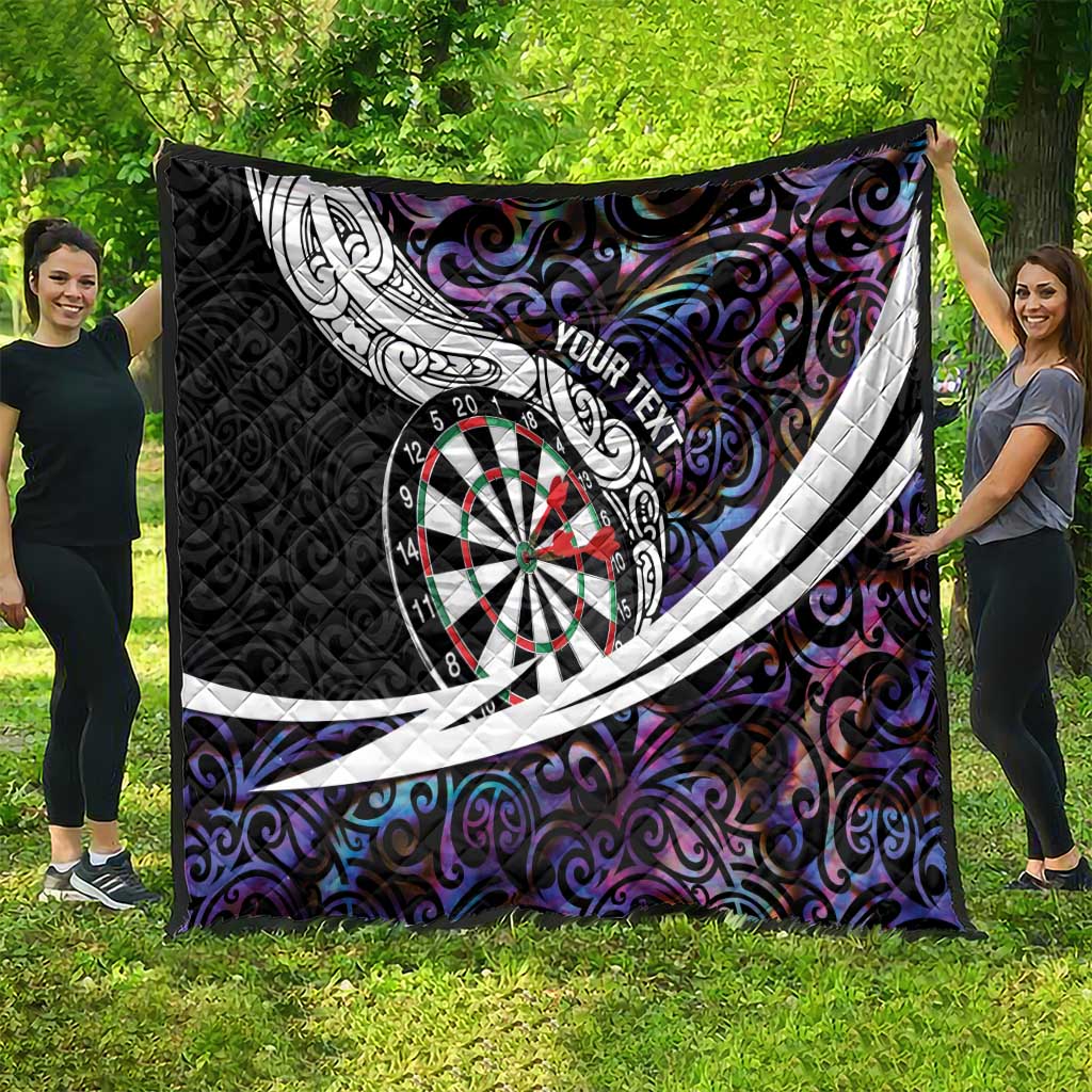Personalized NZ Darts Quilt Paua Shell Maori Koru Whakairo - Purple - Aussie Hoodie