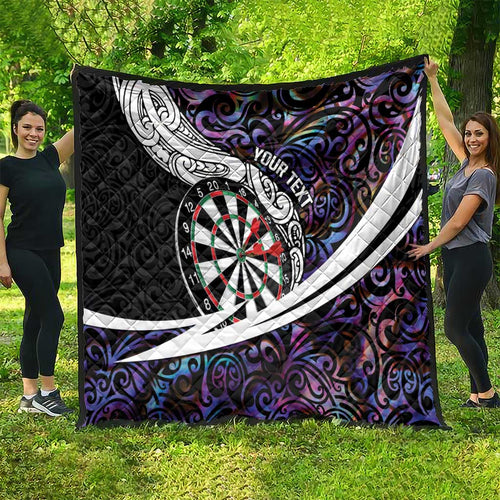 Personalized NZ Darts Quilt Paua Shell Maori Koru Whakairo - Purple - Aussie Hoodie