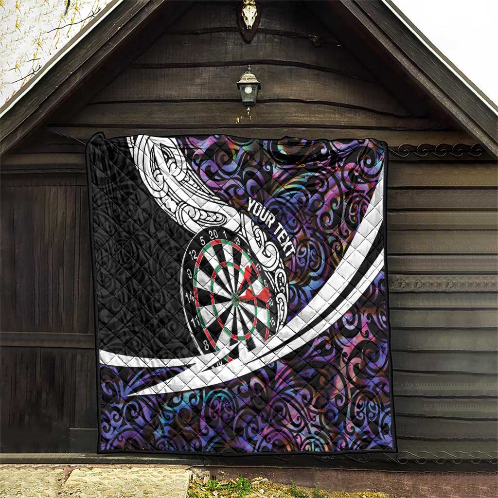 Personalized NZ Darts Quilt Paua Shell Maori Koru Whakairo - Purple - Aussie Hoodie