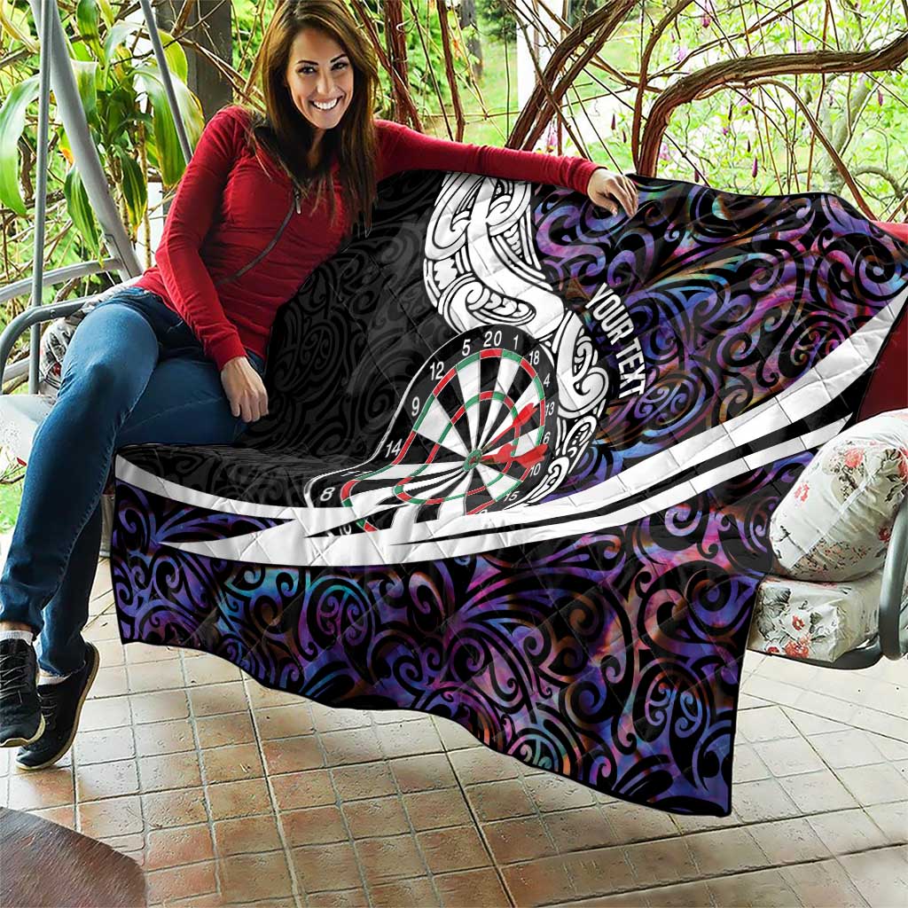 Personalized NZ Darts Quilt Paua Shell Maori Koru Whakairo - Purple - Aussie Hoodie