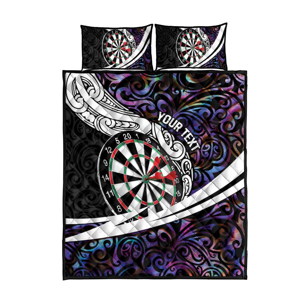 Personalized NZ Darts Quilt Bed Set Paua Shell Maori Koru Whakairo - Purple - Aussie Hoodie