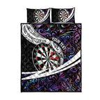 Personalized NZ Darts Quilt Bed Set Paua Shell Maori Koru Whakairo - Purple - Aussie Hoodie