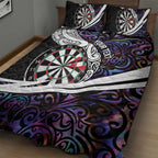 Personalized NZ Darts Quilt Bed Set Paua Shell Maori Koru Whakairo - Purple - Aussie Hoodie