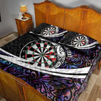 Personalized NZ Darts Quilt Bed Set Paua Shell Maori Koru Whakairo - Purple - Aussie Hoodie