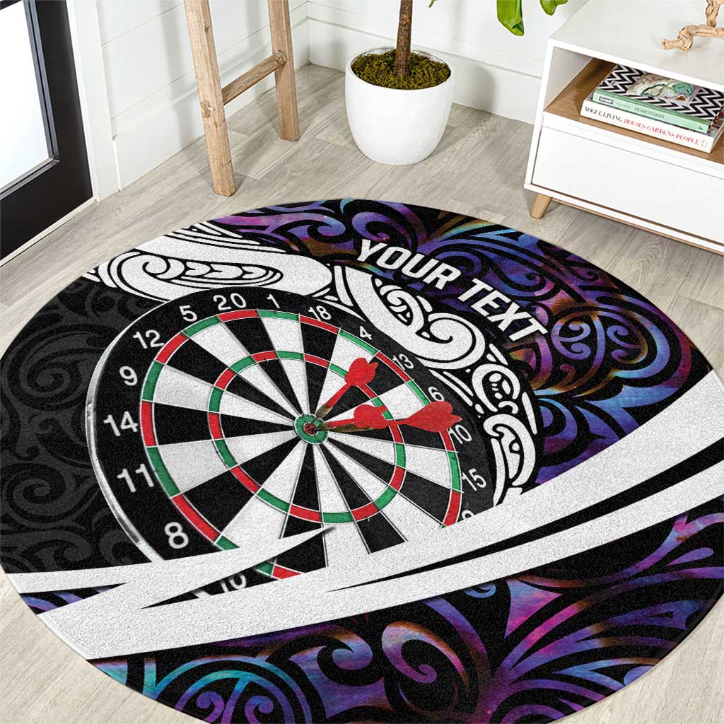 Personalized NZ Darts Round Carpet Paua Shell Maori Koru Whakairo - Purple - Aussie Hoodie